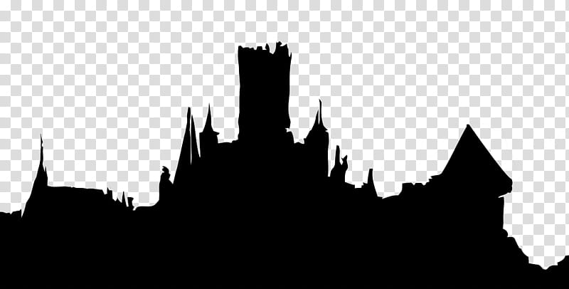 City Skyline Silhouette, Computer, Tree, Spire Inc, Black, White, Castle, Landmark transparent background PNG clipart