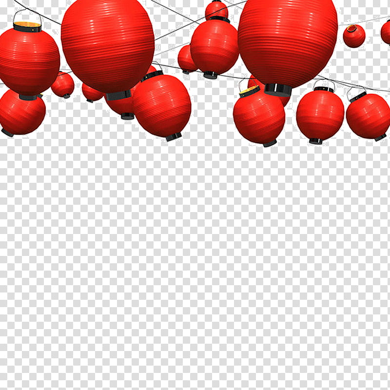 Chinese New Year Red, Lantern, Lantern Festival, Paper Lantern, Red Lantern Corps, Fruit, Food, Cranberry transparent background PNG clipart