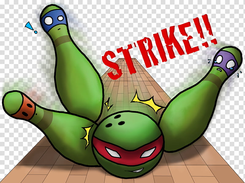 Bowling with Raph, TMNT bowling pins illustration transparent background PNG clipart