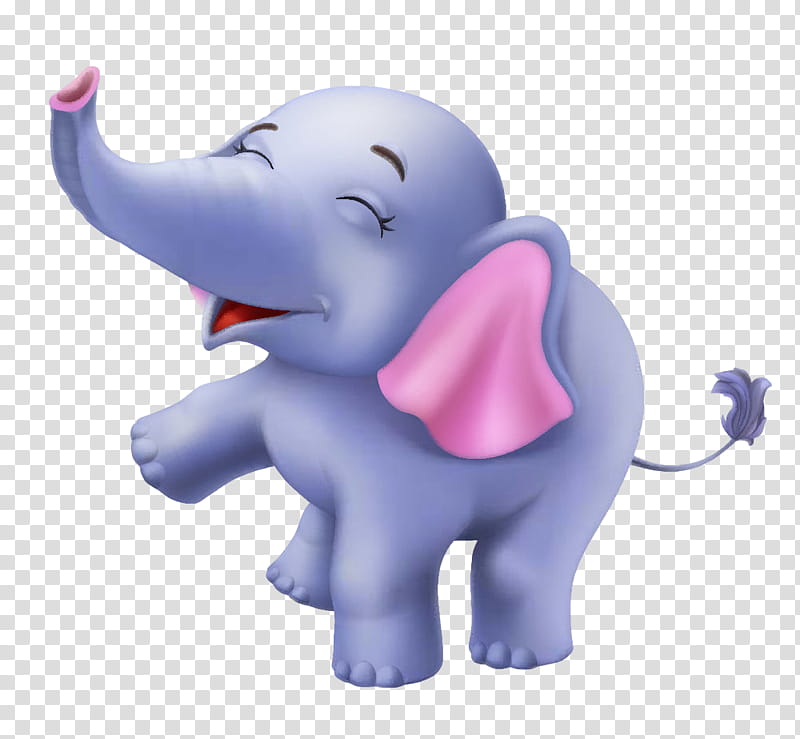 Elephant, Cartoon, Purple, Animal Figure, Pink, Animation, Toy, Figurine transparent background PNG clipart