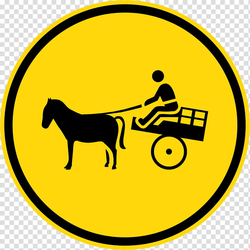 Donkey, Traffic Sign, Vehicle, Road, Prohibitory Traffic Sign, Pedestrian, Horsedrawn Vehicle, Yellow transparent background PNG clipart