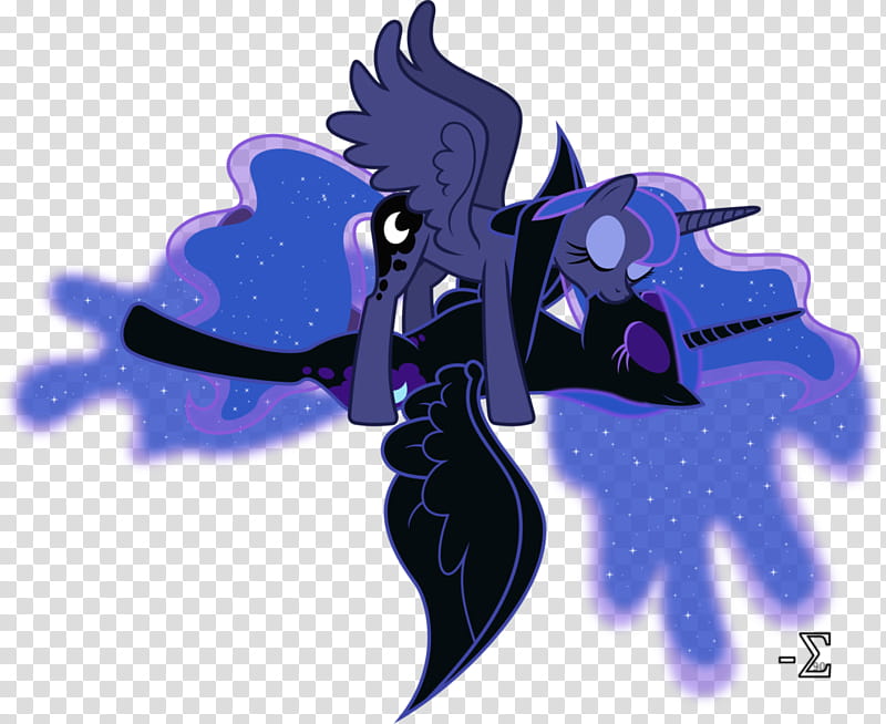 Nightmare Moon and Princess Luna Kissing (LM Ver.), purple and black My Little Pony character transparent background PNG clipart