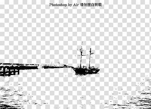 black, boat near dock illustration transparent background PNG clipart
