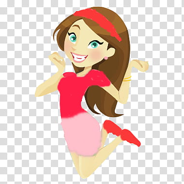 happy woman jumping character transparent background PNG clipart