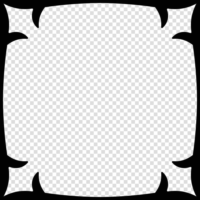 Gothic patterns, square black frame transparent background PNG clipart