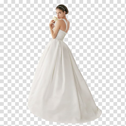 Barbara Palvin, woman wearing white sleeveless wedding gown transparent background PNG clipart