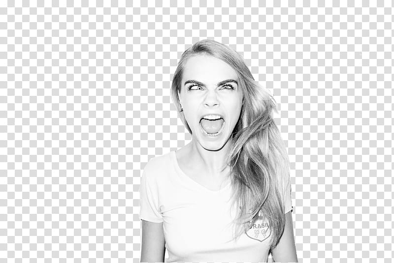 CARA DELEVIGNE, woman showing her tongue transparent background PNG clipart