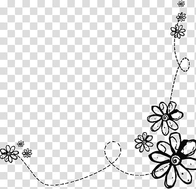 Cute Borders, black and white floral pendant necklace transparent background PNG clipart