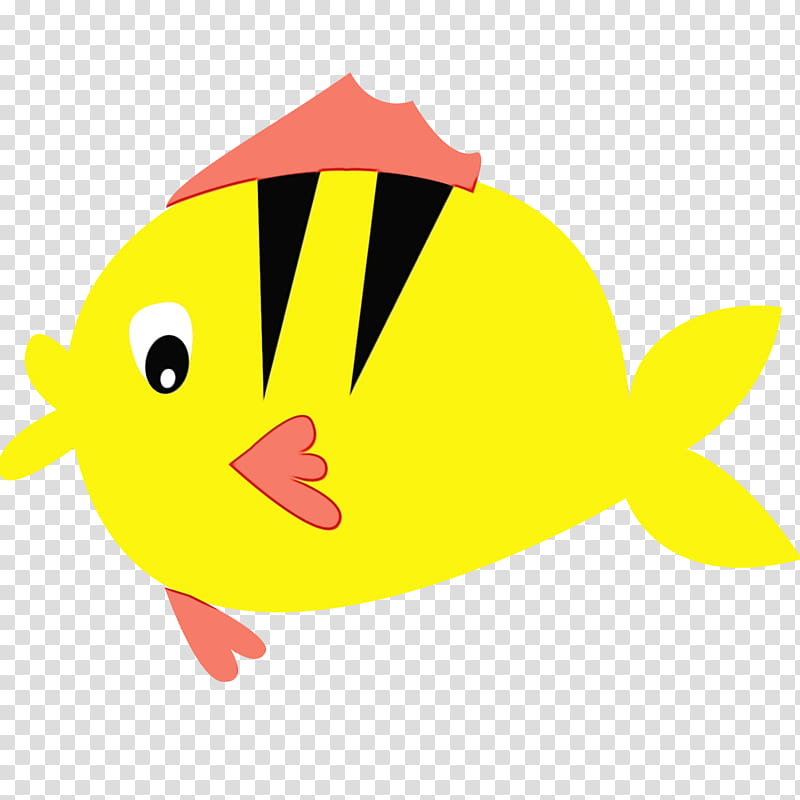 yellow cartoon fish fish butterflyfish, Watercolor, Paint, Wet Ink transparent background PNG clipart