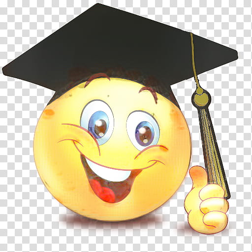 Happy Face Emoji, Emoticon, Smiley, Graduation Ceremony, Graduate University, Thumb Signal, Academic Degree, Square Academic Cap transparent background PNG clipart