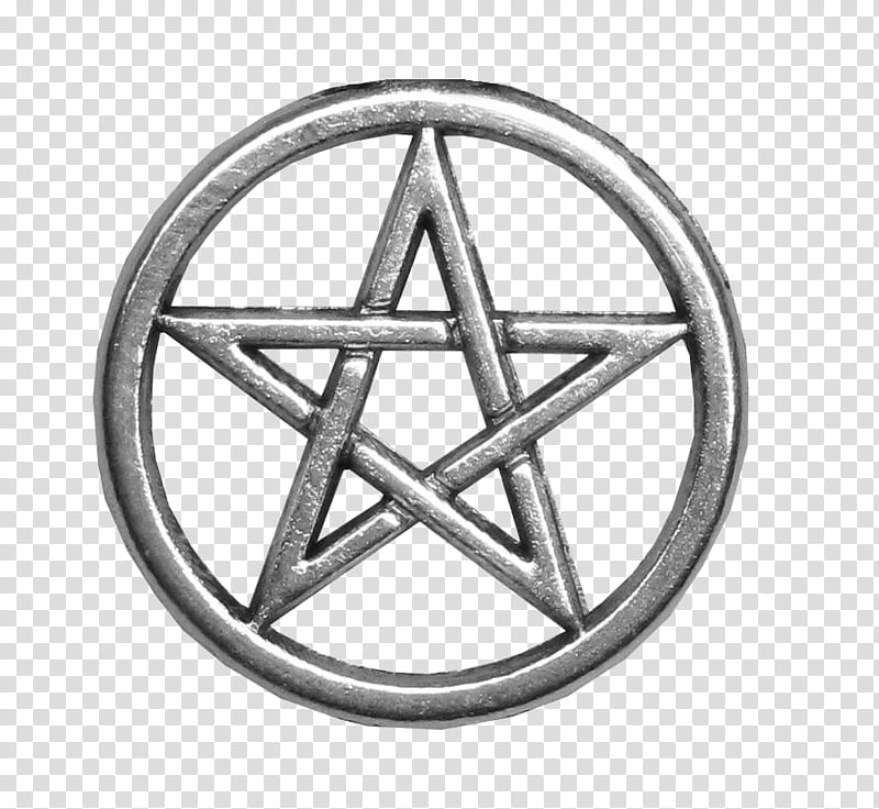 Silver Pentacle unrestricted, silver-colored star with circle pendant transparent background PNG clipart