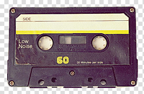 Hipster kit, black Low Noise cassette tape transparent background PNG clipart