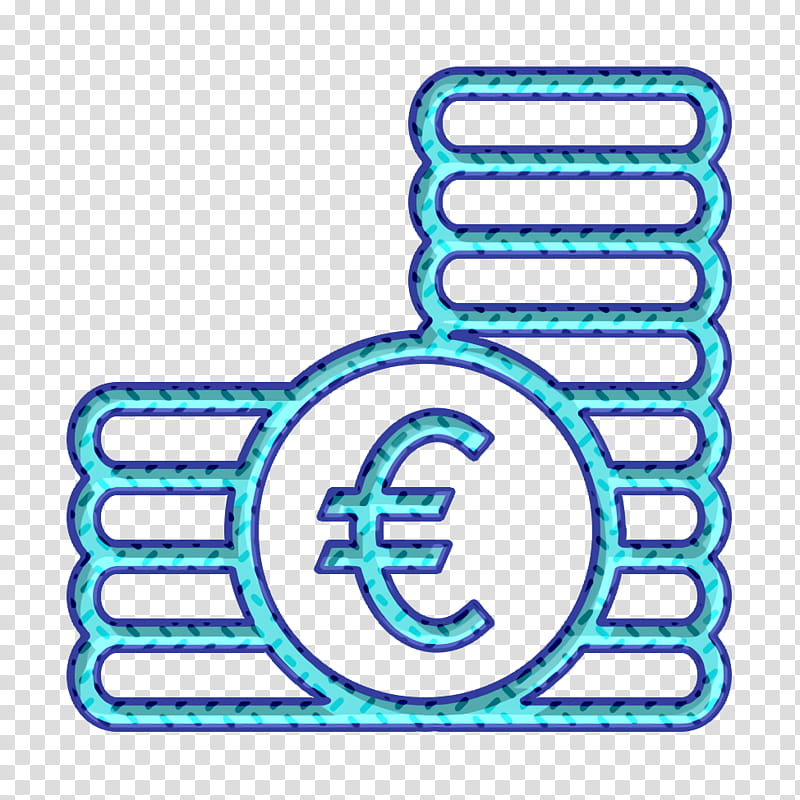 coin icon currency icon euro icon, Finance Icon, Money Icon, Price Icon, Text, Line, Electric Blue transparent background PNG clipart