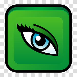Sleek XP Software, square green box with human eye art transparent background PNG clipart