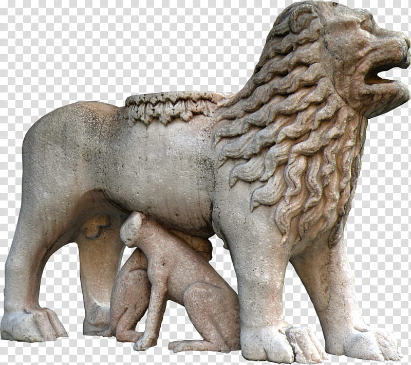 Statue Lion , lion and two cubs statue transparent background PNG clipart