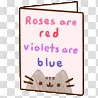Pusheen Cat Valentine Day Cian, roses are red violets are blue transparent background PNG clipart