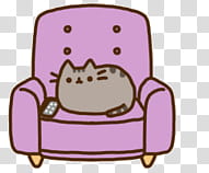 Pusheen The Cat, Pusheen cat on sofa chair illustration transparent background PNG clipart