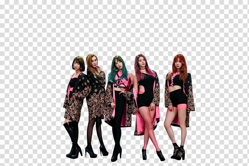 EXID, five female posing for transparent background PNG clipart