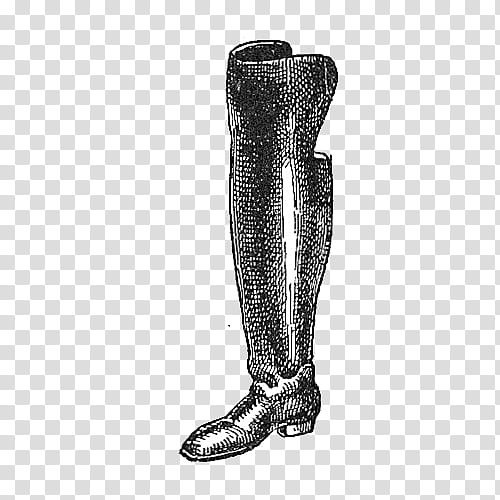 unpaired black and white boot illustration transparent background PNG clipart