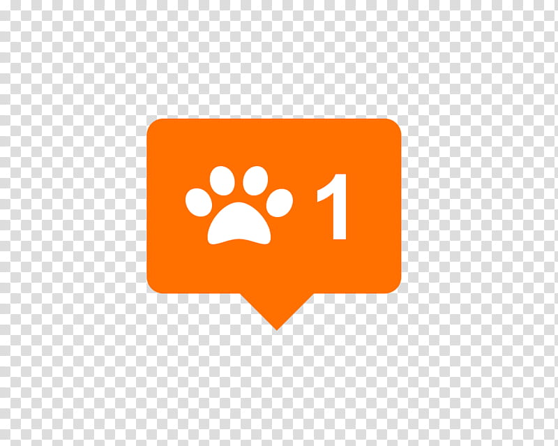 GIDDYLIZER S, orange and white paw speech balloon transparent background PNG clipart