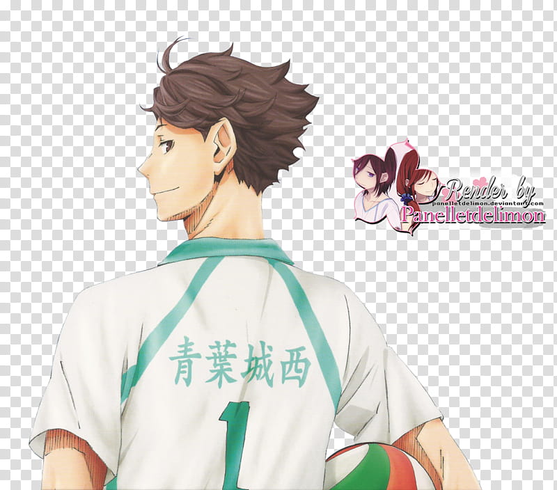 Render Haikyuu Oikawa Tooru, male anime character holding baseball ball transparent background PNG clipart