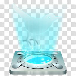 Hologram Dock icons v  , Twitter client, white bird illustratio n transparent background PNG clipart