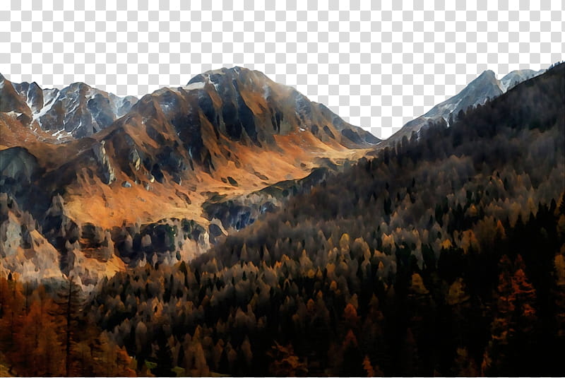 mountainous landforms mountain nature mountain range wilderness, Watercolor, Paint, Wet Ink, Highland, Natural Landscape, Ridge, Sky transparent background PNG clipart