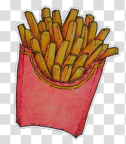 FOOD STICKERS SET , potato fries illustration transparent background PNG clipart