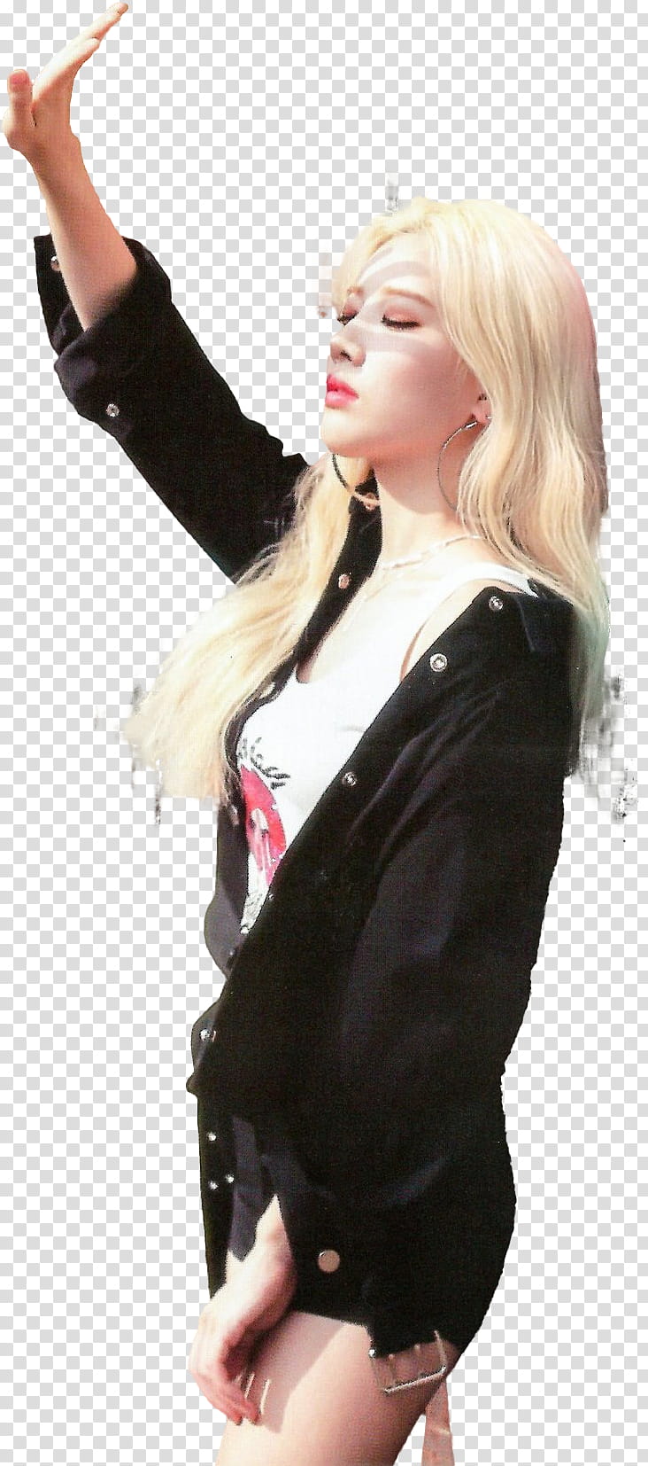 ODD EYE CIRCLE LOONA, woman wearing black jacket transparent background PNG clipart