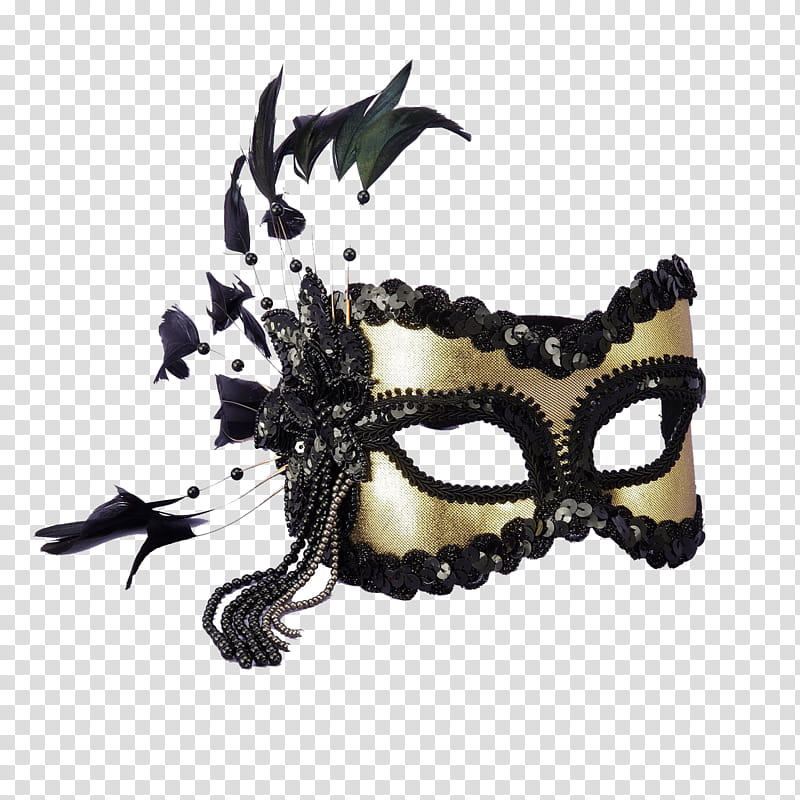 Mask Set, black and brown masquerade mask transparent background PNG clipart