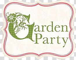 , Garden Party text transparent background PNG clipart