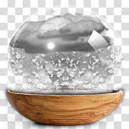 Sphere   the new variation, gray clouds and snow in clear glass ball transparent background PNG clipart
