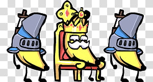 Banana King N Loyal Knights Banana Fruits Cartoon Character Transparent Background Png Clipart Hiclipart - roblox banana eats background