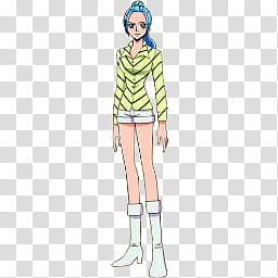 One Piece icon personnages, Vivi, blue-haired female animated character standing transparent background PNG clipart