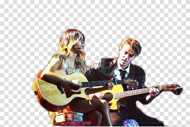 Violetta Live, woman playing guitar with man while singing transparent background PNG clipart