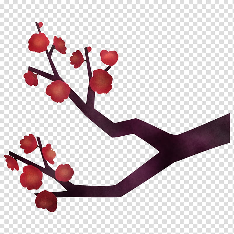 plum branch plum winter flower, Red, Blossom, Cherry Blossom, Plant, Petal, Tree, Twig transparent background PNG clipart