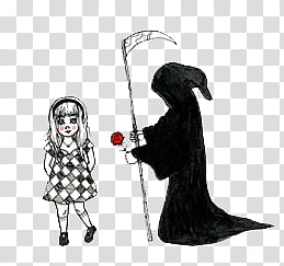 II, grim reaper giving rose to woman artwork transparent background PNG clipart