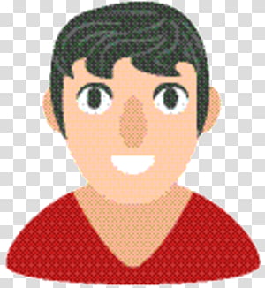 Hair, Nose,  Cartoon, Polka Dot, Character, White, Forehead, Red transparent background PNG clipart thumbnail