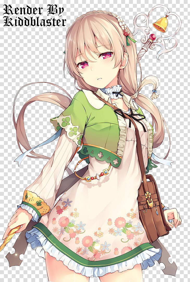 anime girl green dress