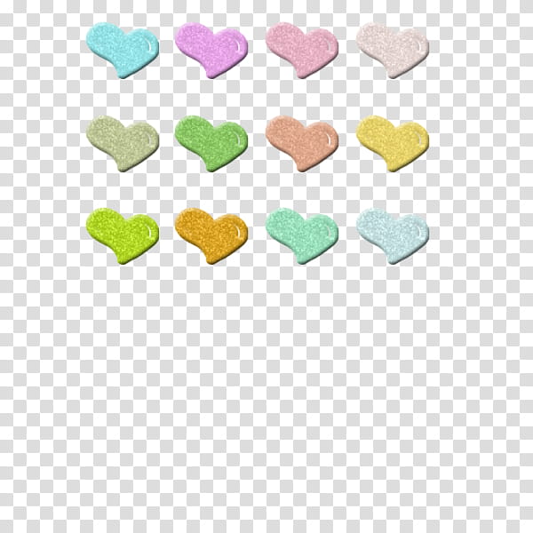 Pastel Glitter Hearts Stamps transparent background PNG clipart