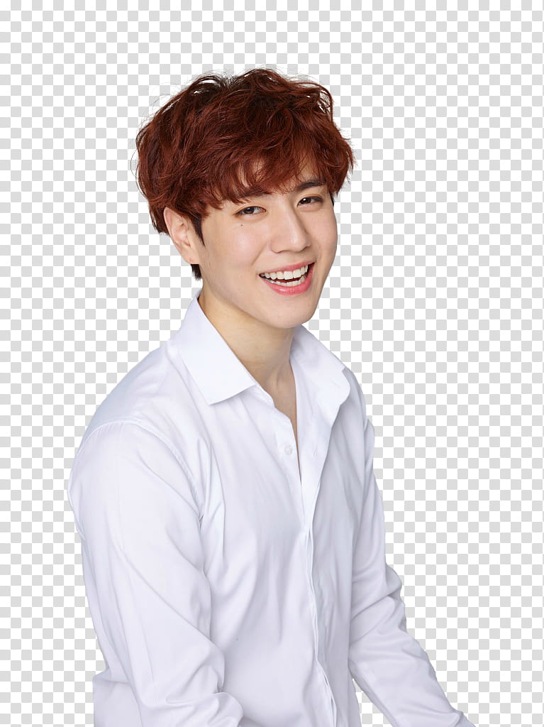 KIM YUGYEOM GOT, smiling man in white dress shirt transparent background PNG clipart
