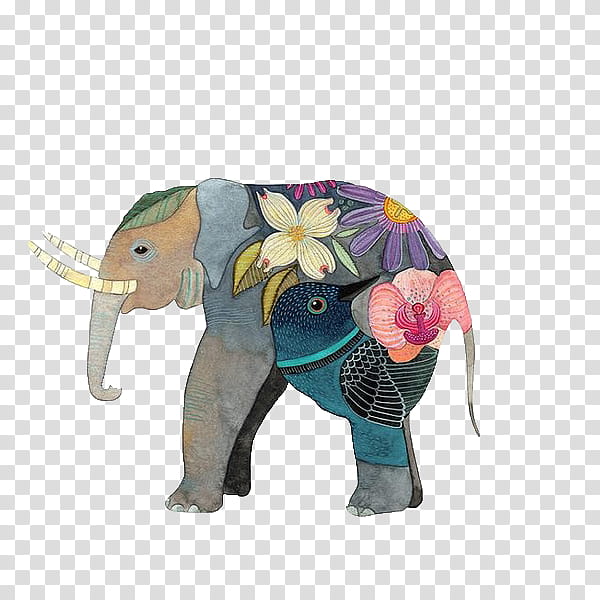 ColorPalace, elephant illustration transparent background PNG clipart