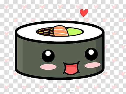 Cute kawaii sushi, sushi illustration transparent background PNG clipart