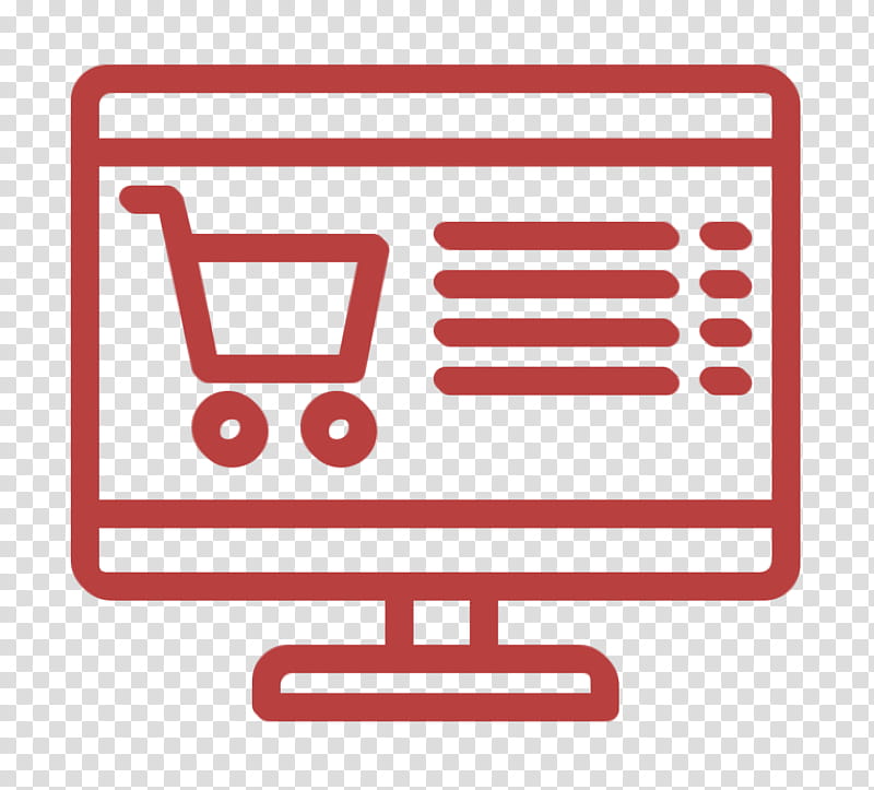Monitor icon Online shop icon Essentials icon, Shopping Cart, Sign, Vehicle transparent background PNG clipart