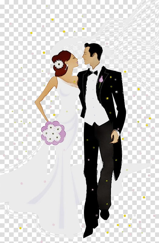 Bride And Groom, Wedding Invitation, Bridegroom, Marriage, Drawing, Wedding Ring, Formal Wear, Cartoon transparent background PNG clipart