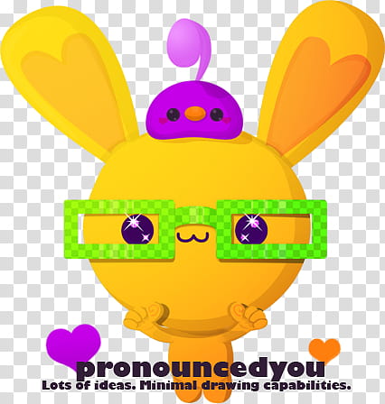 Thumbs Up ID, yellow bunny wearing eyeglasses transparent background PNG clipart