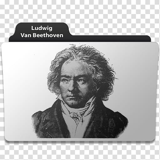 Music Folder , portrait of Ludwig Van Beethoven transparent background PNG clipart