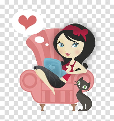 woman sitting on sofa chair art transparent background PNG clipart