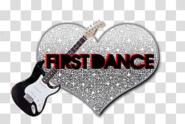 Textos, First dance text with heart and electric guitar illustration transparent background PNG clipart