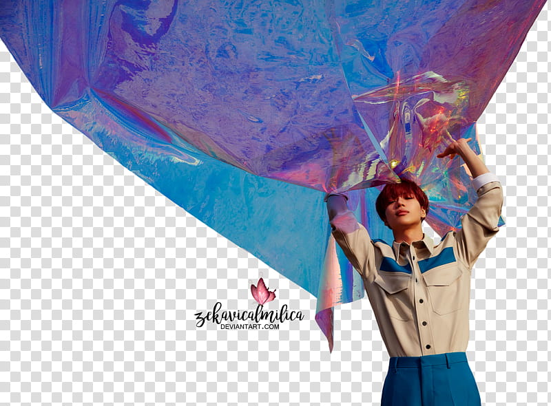 SHINee Taemin The Story Of Light, man lifting textile in air transparent background PNG clipart